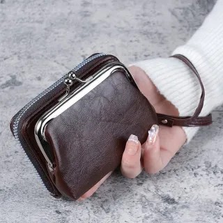 Women's Clutch Bag Clip Buckle Zipper Wallet Coin Purse